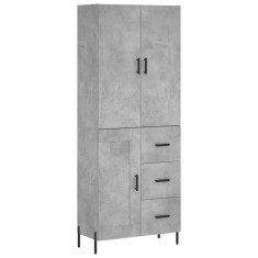 Dulap inalt, gri beton, 69,5x34x180, lemn compozit