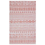 Covor de living / dormitor Maze Home PALMA Lavabil, Gri - Rosu (diverse dimensiuni)