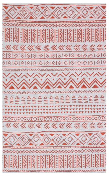 Covor de living / dormitor Maze Home PALMA Lavabil, Gri - Rosu (diverse dimensiuni)