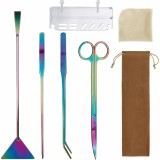 Cumpara ieftin Kit Curatare Acvariu, Sofia CONCEPT&reg;, 5 bucati, Inox, cu Sac de Depozitare, multifunctional, Multicolor