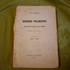 Titu Maiorescu - Discursuri parlamentare volumul V 5 1895-1899 (1915)