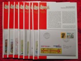 Elvetia - Transporturi , Fascinatie pe calea ferata, harti cu trasee , linii de cale ferata, 8 cartoane filatelice cu plicuri