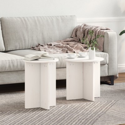 Set de măsuțe de cafea 2 pcs Alb 41.5 x 41.5 x 41 cm foto