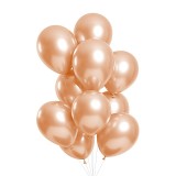 Set 50 Baloane Latex Chrome Rose Gold 30cm, Sidefate, Ropet - Aniversare, Petrecere Copii, Botez, Nunta