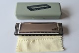 Muzicuta vintage nefolosita, 10 tonuri / note / gauri, in cutie originala, acordata in Do major (C); posibil Easttop, Swan, Hohner, Suzuki