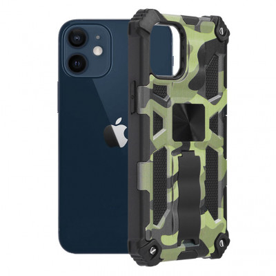 Husa pentru iPhone 12 mini - Techsuit Blazor Series - Camo Lime foto