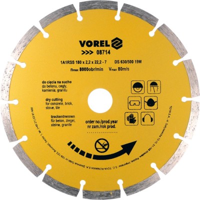 Disc diamantat segmentat 180 mm VOREL foto