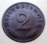 B.011 GERMANIA 2 REICHSPFENNIG 1937 D, Europa, Bronz
