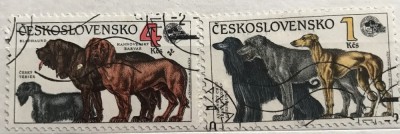 (B ) Timbre serii Straine tema Animale Cehia Caini foto