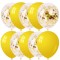 Set 10 baloane latex, confetti aurii, Galben, 30cm, Ropet