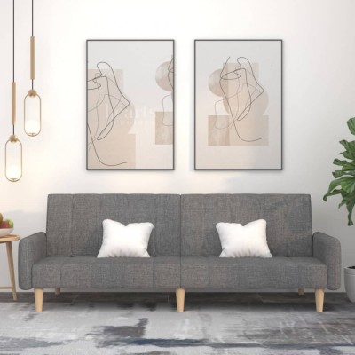 Gossi canapea extensibila cu 2 locuri, gri deschis, tesatura foto