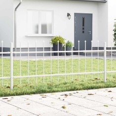 vidaXL Gard de Grădină Alb 11.9 x 0.6 m Oțel vopsit &icirc;n pulbere
