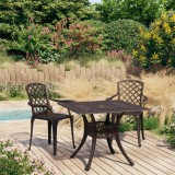Set mobilier de bistro, 3 piese, bronz, aluminiu turnat