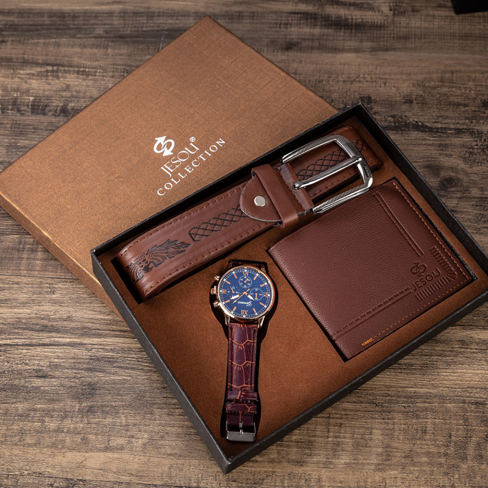 Set cadou cu ceas barbatesc, curea si portofel, RegalSmart | Okazii.ro