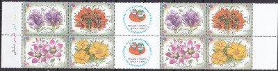 Iran 2002 flori MI 2895-2898 2 blocuri cu vignieta MNH foto