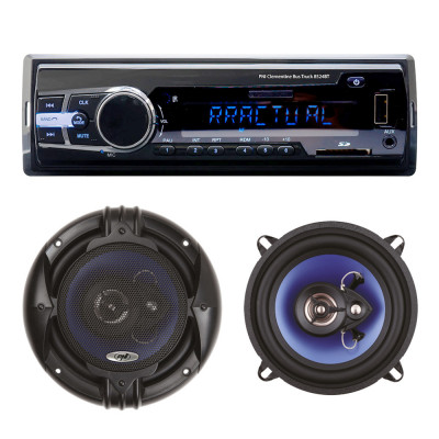 Pachet Radio MP3 player auto PNI Clementine 8524BT 4x45w + Difuzoare auto coaxiale PNI HiFi650, 120W, 16.5 cm foto