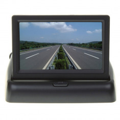 Monitor auto PNI MA432, ecran color 4.3 inch, pliabil, 12V, intrare video pentru camera mers inapoi PNI-MA432 foto