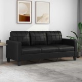 Cumpara ieftin Canapea cu 3 locuri, negru, 180 cm, piele ecologică