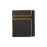 Cumpara ieftin Portofel barbati Delis, Arin PT1433, piele naturala, Negru-Galben