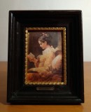 Tablou Limoges Fragonard | Fată citind | Franta, cca. 1920