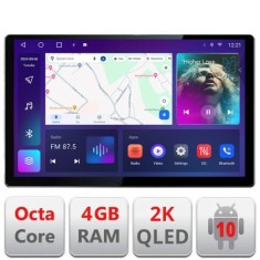 Navigatie dedicata Edonav Peugeot Bipper, Citroen Nemo, Fiat Qubo 2008-2017, Ecran 2K QLED 13&quot;,Octacore,4Gb RAM,32Gb Hdd,4G,360,DSP,Carplay,Bluetooth