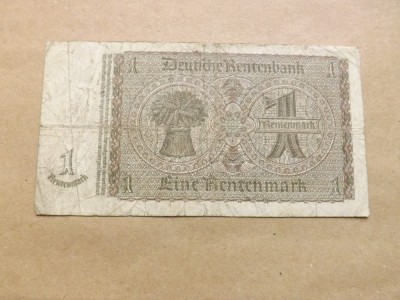 Germania 1 ( Eine ) Rentenmark 30.01.1937. - Seria: A 22142596 foto