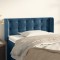 Gossi tablie pat cu aripioare albastru inchis 103x16x78/88 cm catifea