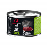 Conserva de hrana umeda Premium pentru pisica Alpha Spirit, 94% carne de pui si rata, 200 g, Primal Spirit