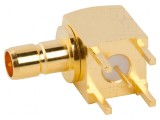 Conector Mini SMB Soclu Tată 90&deg; 75&Omega; THT pentru PCB