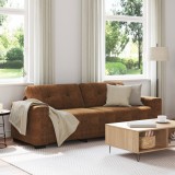 vidaXL Canapea de 3 persoane, maro, 180 cm, piele ecologică