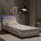 vidaXL Cadru de pat cu lumini LED, alb, 80x200 cm, piele ecologică