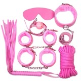 Cumpara ieftin Set Bondage Erotica Fetish Art, Piele Roz cu plus, 8 piese