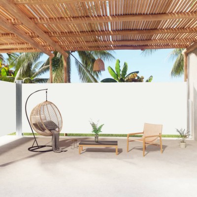 vidaXL Copertină laterală retractabilă, crem, 180x1000 cm 318037 foto