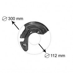 Protectie stropire disc frana Audi A4 (B5), 11.1994-09.2001, A6 (C5), 05.1997-01.2005, Vw Passat (B5), 09.1996-01.2005, fata, Stanga, metal