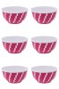 Set boluri, 6 piese, 350 ml, Plastic, Fucsia