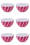Set boluri, 6 piese, 350 ml, Plastic, Fucsia