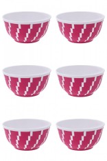 Set boluri, 6 piese, 350 ml, Plastic, Fucsia