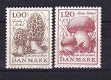 Serie 2 Timbre Danemarca 1978 Ciuperci Rare Zb&acirc;rciog &amp; Hribul Dracului Neștampilat - A003