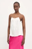 HUGO top femei, culoarea bej, neted, 50536436