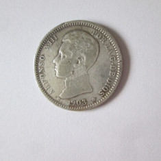 Spania 1 Peseta 1903 argint,regele Alfonso XIII