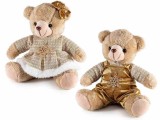 Set 2 figurine Craciun Ursuleti textil multicolor cm 20 x 15 x 22 H