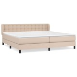 Cumpara ieftin Pat continental cu saltea, cappuccino, 200x200 cm, piele eco