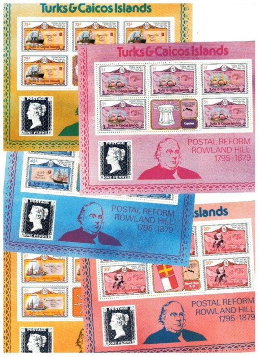 Turks &amp;amp; Caicos 1979 - Rowland Hill, timbru pe timbru, serie minicoli neuzate