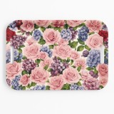 Tavă plastic dur, model floral 37x25,5x3 cm