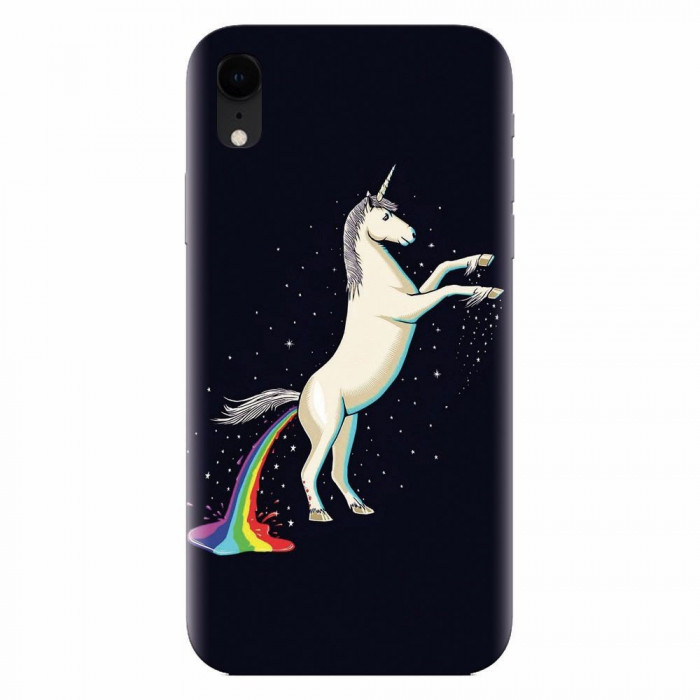 Husa silicon pentru Apple Iphone XR, Unicorn Shitting Rainbows
