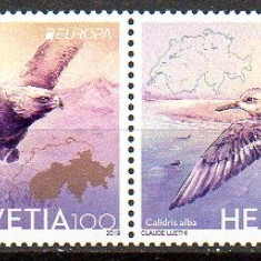 ELVETIA 2019, EUROPA CEPT, Fauna - Pasari, serie neuzata, MNH