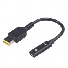 Adaptor incarcator PD, mufa Type-C la mufa dreptunghiulara, compatibil Lenovo