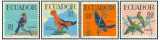 Ecuador 1958 - Pasari, fauna, serie neuzata