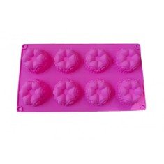 Forma silicon pentru prajituri, 8 cavitati, Floral, 151COF