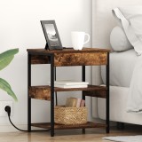 vidaXL Dulap de noapte Stejar afumat 41 x 31 x 51 cm Lemn compozit